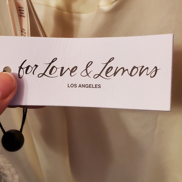 For Love And Lemons silky slip dress in cream white New with tags size large - Picture 9 of 12